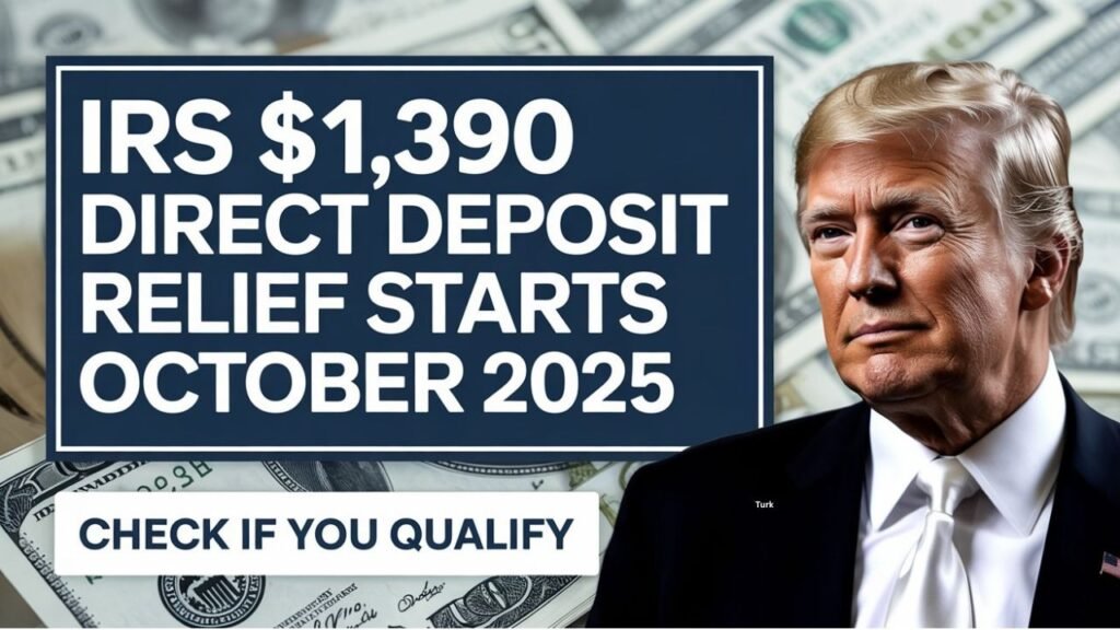 IRS $1,390 Direct Deposit Relief Starts October 2025